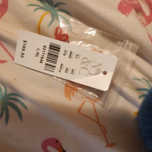 New York & Company Rainbow Striped Colorful Fluffy Faux Fur Coat - Picture 5 of 7